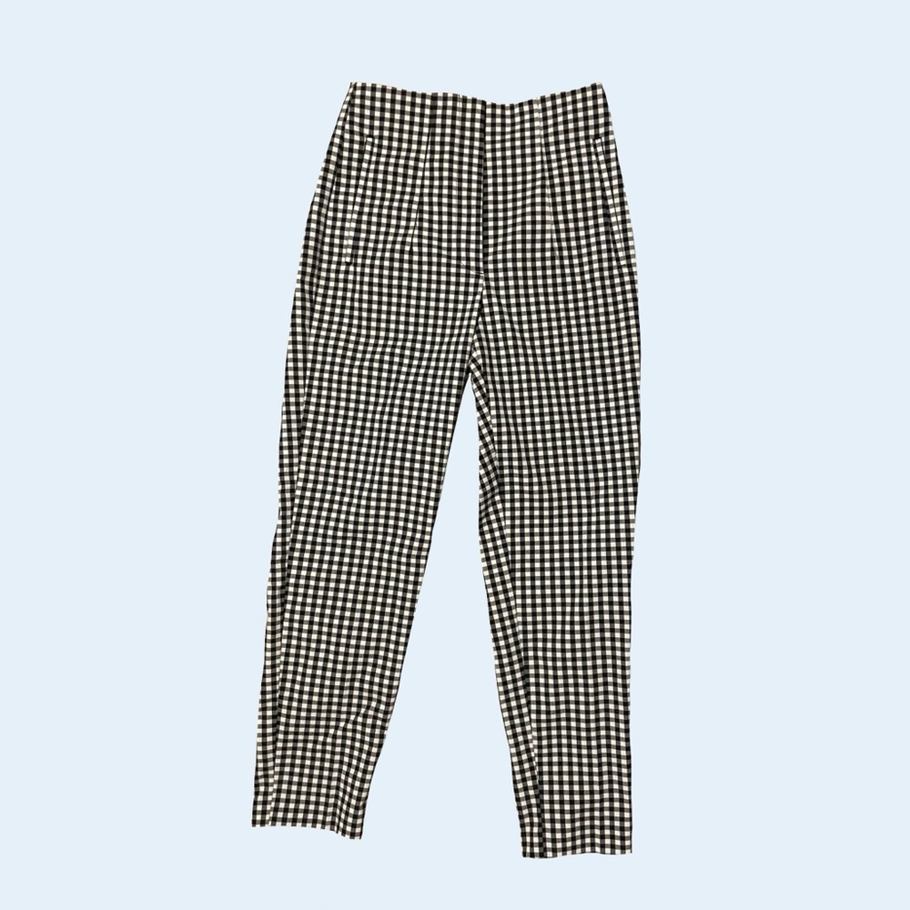 Zara Black and White Checkered Pants